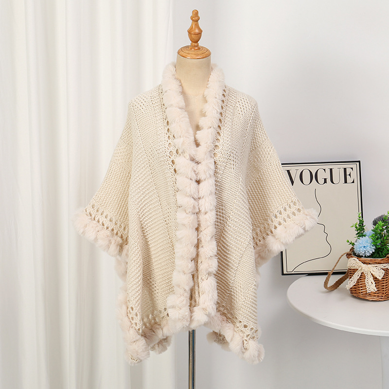 Női kötött sál kapesz-stílusban, elegáns, poliészter, sima szövés, meleg, tie-dye felület