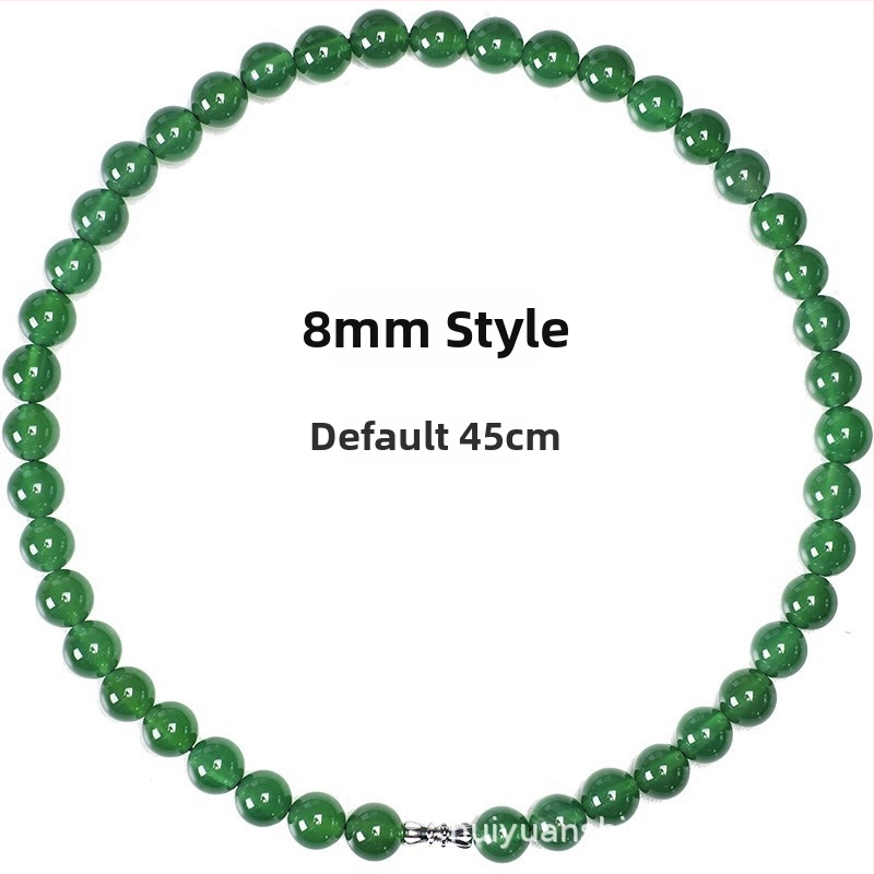 Ahāta apaļu pērlīšu kaklarota, dabisks materiāls, slīpēta, ģeometrisks dizains