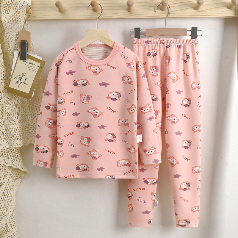 Gyerekek termikus felső–alsó készlet, uniszex, 65% poliészter, cartoon minta, tavasz, ősz és tél