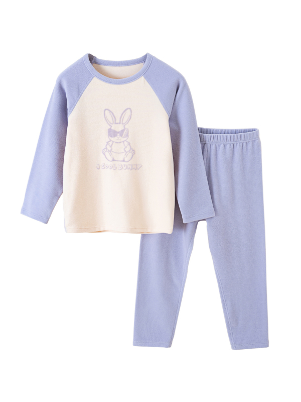 Gyermekek számára készült meleg, fleeces belsővel ellátott otthoni ruházati készlet, uniszex, állatmintás, őszi-téli, laza pulóver stílus, viszkóz 67%