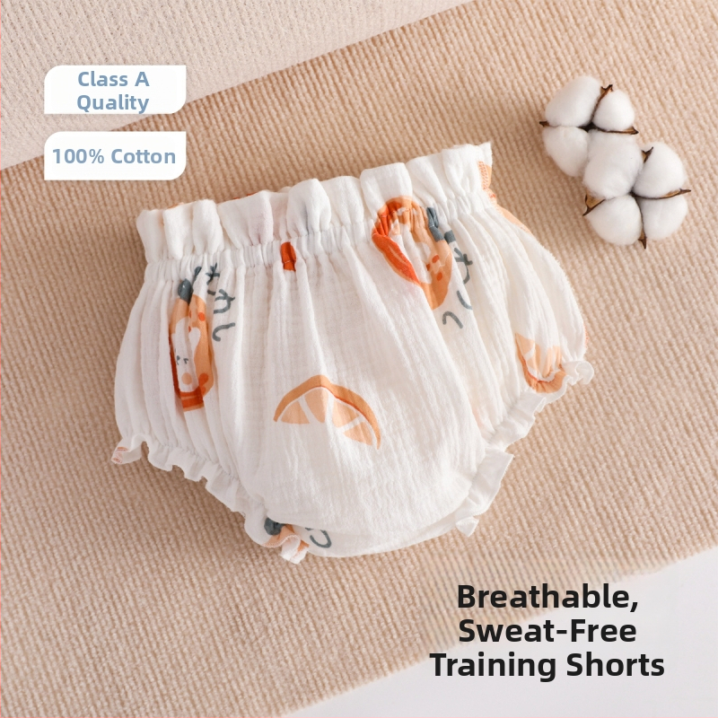 Kūdikių mokymosi kelnaitės iš marlės – antibakterinės, kvėpuojančios, saugumo klasė A, skirta kūdikiams ir mažiems vaikams (0–3 metų)