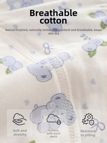 Kūdikio mokymo kelnaitės – 100% medvilnė, skalbiamos, šoninės nuotėkio apsauga, mokymuisi naudotis tualetu, 6-12 mėnesių ir 1-3 metai