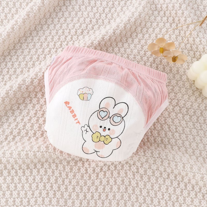 Kūdikio mokymo kelnaitės – 100% medvilnė, skalbiamos, šoninės nuotėkio apsauga, mokymuisi naudotis tualetu, 6-12 mėnesių ir 1-3 metai