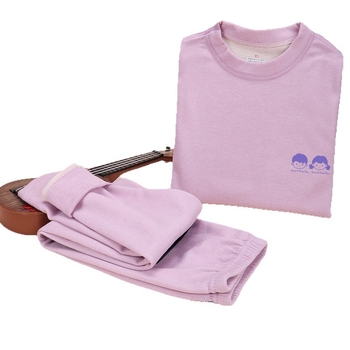 Детски термален комплект от вълна и коприна, подплатен с кадифе, плътен материал (201–250 г/м²), кръгло деколте, за деца на възраст 7–12 г