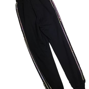 Női pamut drill szövésű mindennapi nadrág, egyenes szárú, elasztikus derék, hosszú