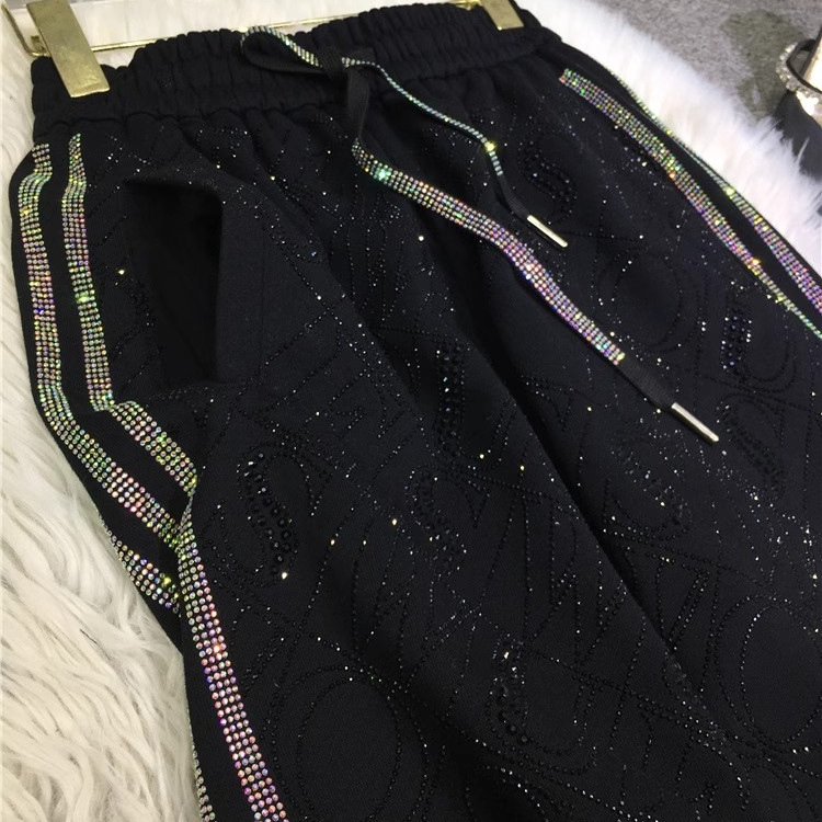 Női pamut drill szövésű mindennapi nadrág, egyenes szárú, elasztikus derék, hosszú