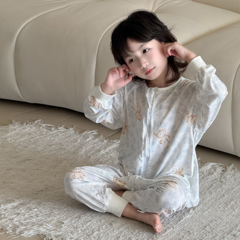 Mo Ximo Παιδική Καλοκαιρινή Πιτζάμα από Modal με Διαχωρισμένα Πόδια, Λεπτή, Απομάκρυνση Υγρασίας, Καρτούν Σχέδιο