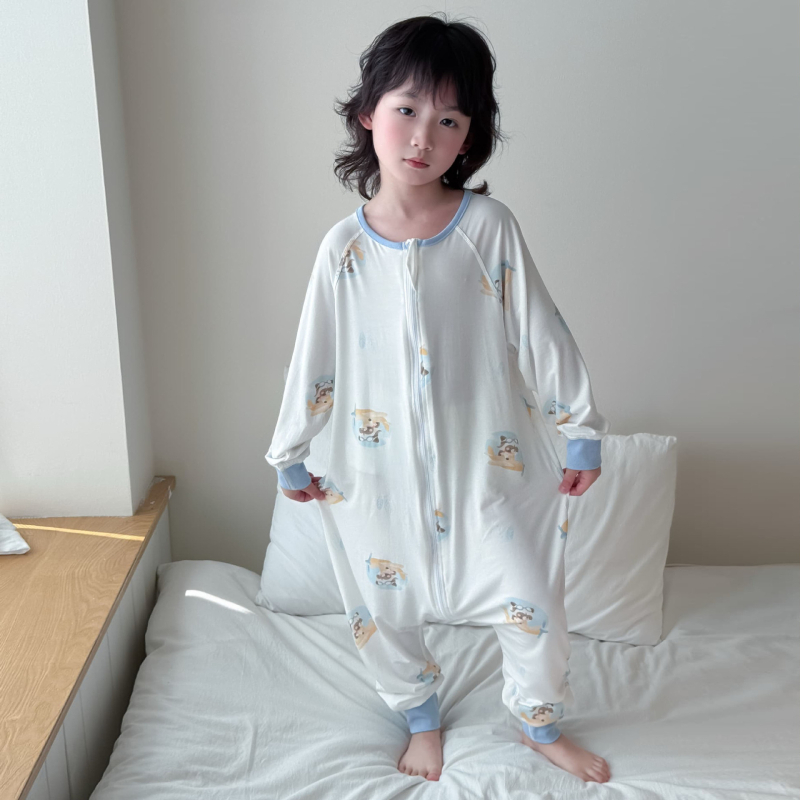 Mo Ximo Παιδική Καλοκαιρινή Πιτζάμα από Modal με Διαχωρισμένα Πόδια, Λεπτή, Απομάκρυνση Υγρασίας, Καρτούν Σχέδιο