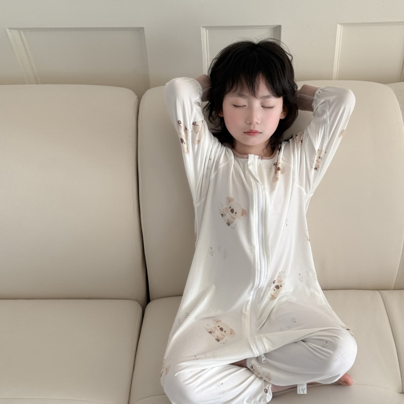 Mo Ximo Παιδική Καλοκαιρινή Πιτζάμα από Modal με Διαχωρισμένα Πόδια, Λεπτή, Απομάκρυνση Υγρασίας, Καρτούν Σχέδιο