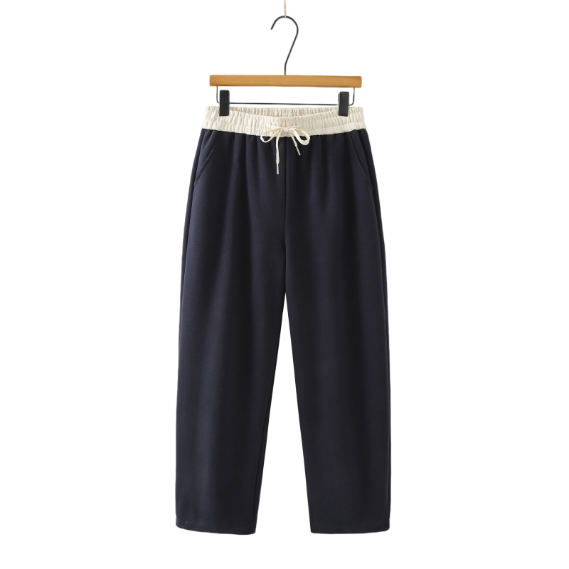 Moterų tiesaus kirpimo kelnes, elastinė juosta, be raukšlių poliesteris, ilgos kelnes, žiema 2025