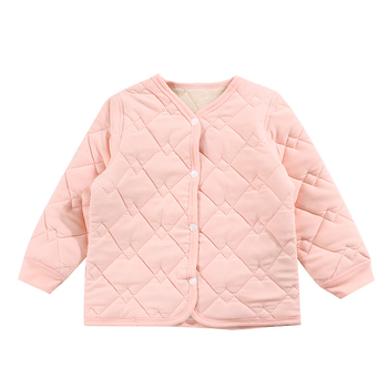 Gyerekek téli háromrétegű bolyhos poliészter fleece-ből készült kabát és nadrág készlet, V-nyakú, kapucni nélkül, 3–8 éveseknek