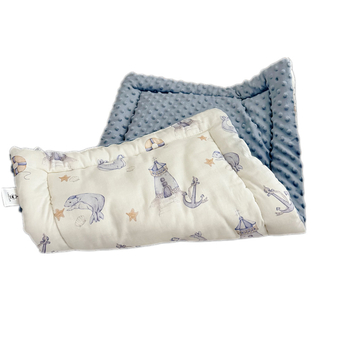 Bestme zīdaiņu matrača paliktnis ar Silk Cotton pildījumu un tīru kokvilnas audumu, raksts Seal Sailor, zīdaiņiem