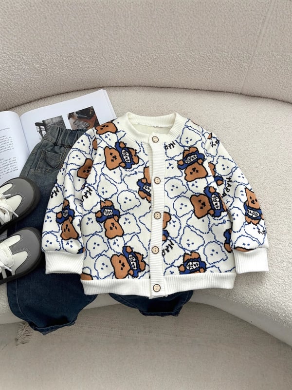 Uniszex gyerek téli kabát fleece béléssel, V-nyakú, gombos záródás