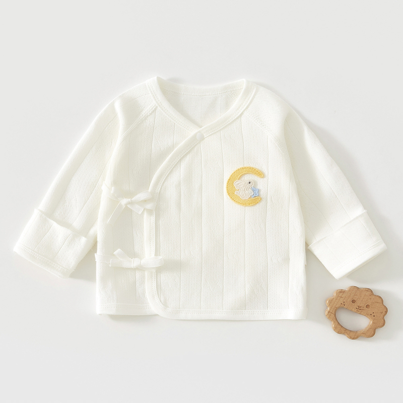 Новородено бебешко горнище от 100% памук, без качулка, кръгло деколте, за 0–12 месеца, с мека обработка на тъканта