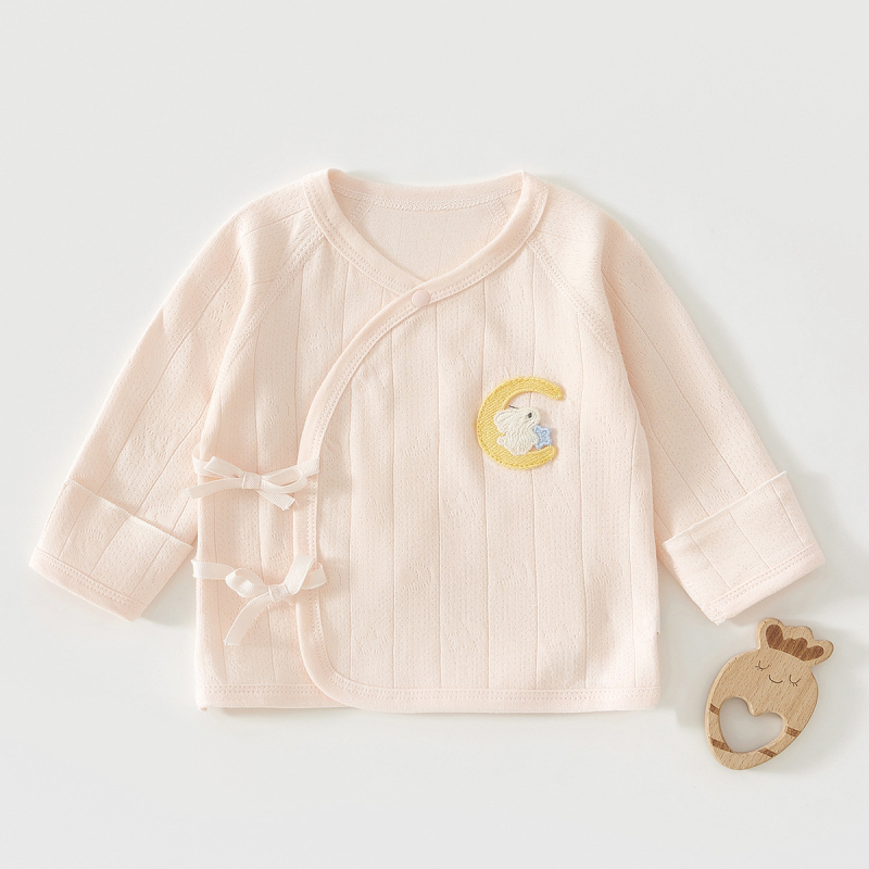 Новородено бебешко горнище от 100% памук, без качулка, кръгло деколте, за 0–12 месеца, с мека обработка на тъканта