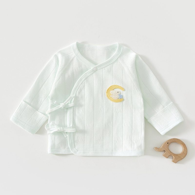 Новородено бебешко горнище от 100% памук, без качулка, кръгло деколте, за 0–12 месеца, с мека обработка на тъканта