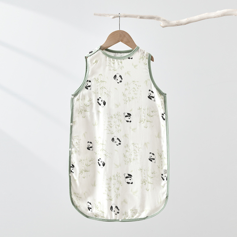 Kūdikių miego maišas, be rankovių vest-stiliaus, išorė iš bambuso pluošto, pamušalas ir užpildas iš gryno medvilnės, animacinis raštas, tinkamas kūdikiams ir mažiems vaikams (1-3 metai), plonas