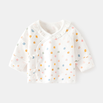 Újszülött pamut pizsama pántokkal, kerek gallér, 100% pamut, tavasz-ősz, kapucni nélküli, 0–12 hónap (80 cm-ig)