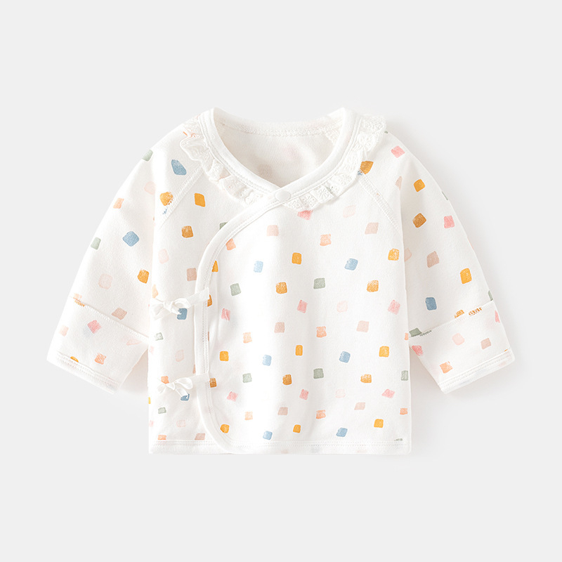 Újszülött pamut pizsama pántokkal, kerek gallér, 100% pamut, tavasz-ősz, kapucni nélküli, 0–12 hónap (80 cm-ig)