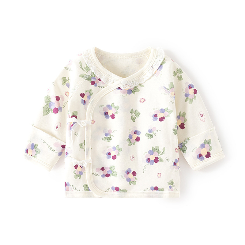 Újszülött pamut pizsama pántokkal, kerek gallér, 100% pamut, tavasz-ősz, kapucni nélküli, 0–12 hónap (80 cm-ig)