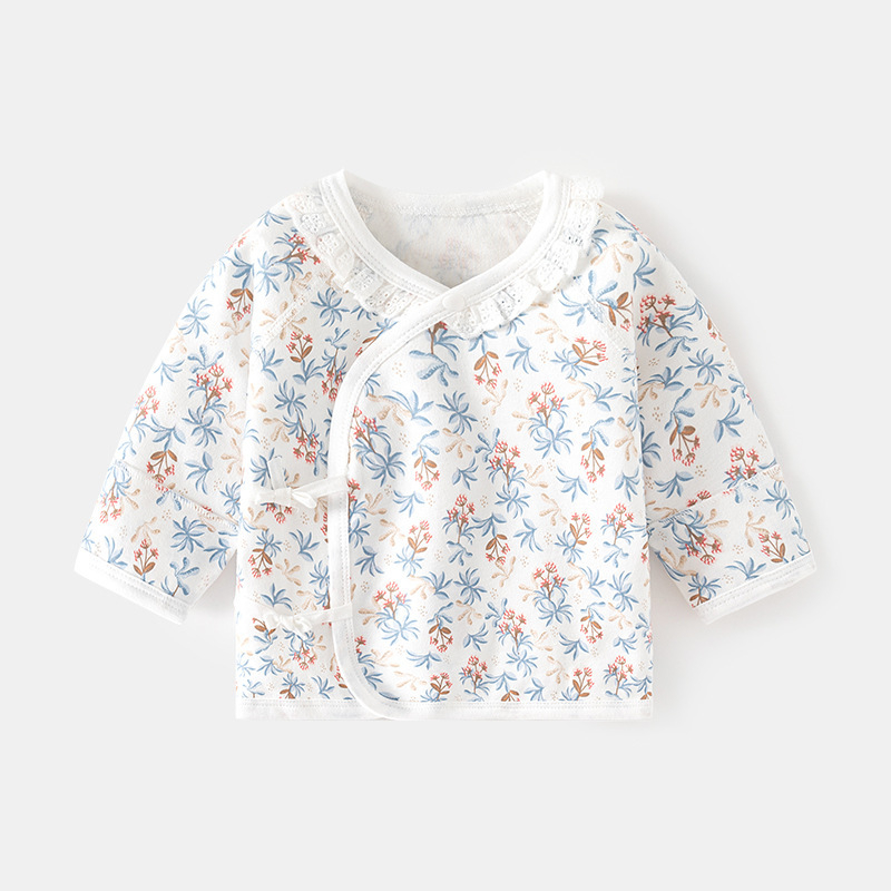 Újszülött pamut pizsama pántokkal, kerek gallér, 100% pamut, tavasz-ősz, kapucni nélküli, 0–12 hónap (80 cm-ig)