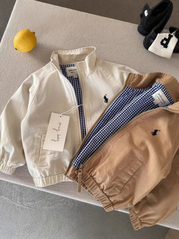 Gyerek kabát, Koreai stílus, cipzáros zárás, pamut anyag, 3–8 éves korosztály