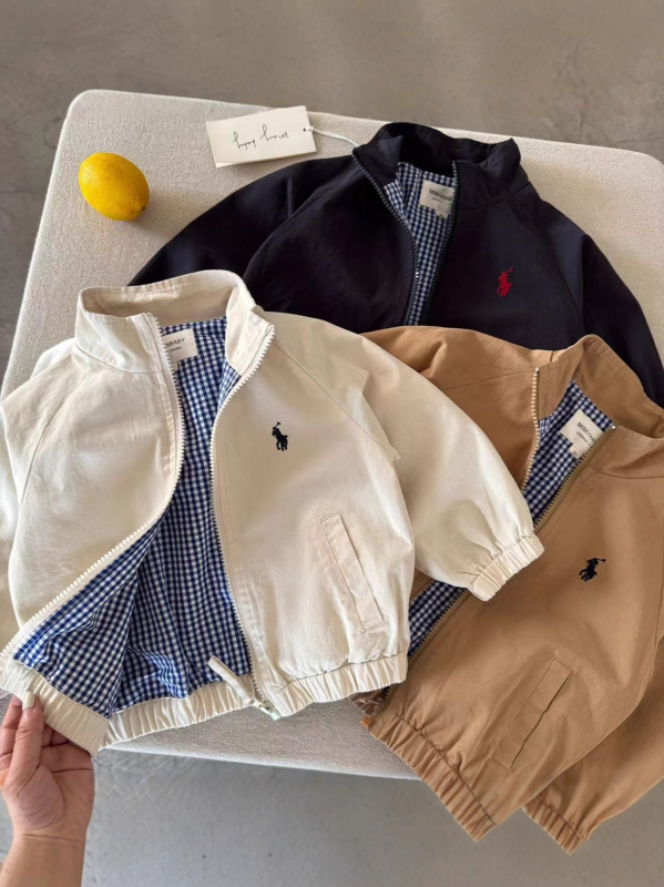 Gyerek kabát, Koreai stílus, cipzáros zárás, pamut anyag, 3–8 éves korosztály