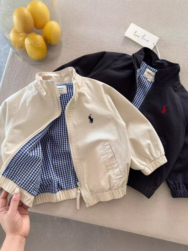 Gyerek kabát, Koreai stílus, cipzáros zárás, pamut anyag, 3–8 éves korosztály