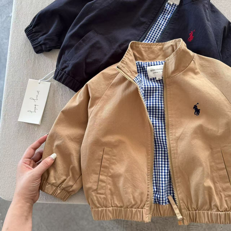 Gyerek kabát, Koreai stílus, cipzáros zárás, pamut anyag, 3–8 éves korosztály