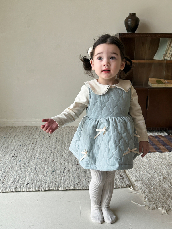 Cane Pear Lányoknak 100% pamut, ujj nélküli, A-vonalú pántos szoknya, 1–3 éveseknek, ősz 2024