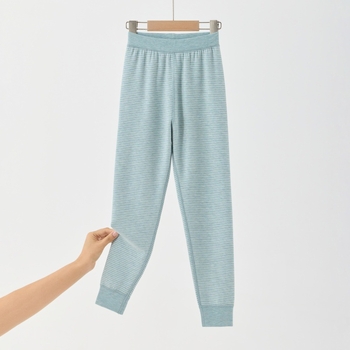 Gyermekeknek készült német fleece béléses nadrág, csíkos mintával, hosszú, elasztikus derékrész