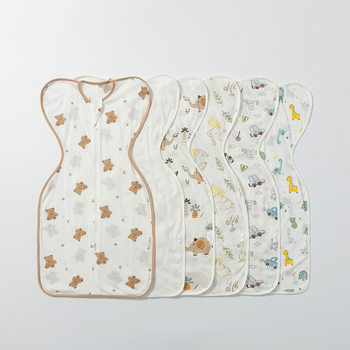 Kūdikio kokono tipo miego maišelis iš medvilnės, vidinis pamušalas iš grynos medvilnės, nailono užtrauktukas, tinkamas vasaros, pavasario ir rudens laikui, saugumo klasė A