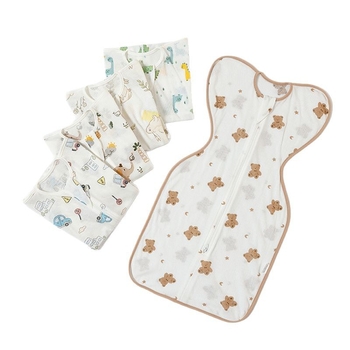 Kūdikio kokono tipo miego maišelis iš medvilnės, vidinis pamušalas iš grynos medvilnės, nailono užtrauktukas, tinkamas vasaros, pavasario ir rudens laikui, saugumo klasė A