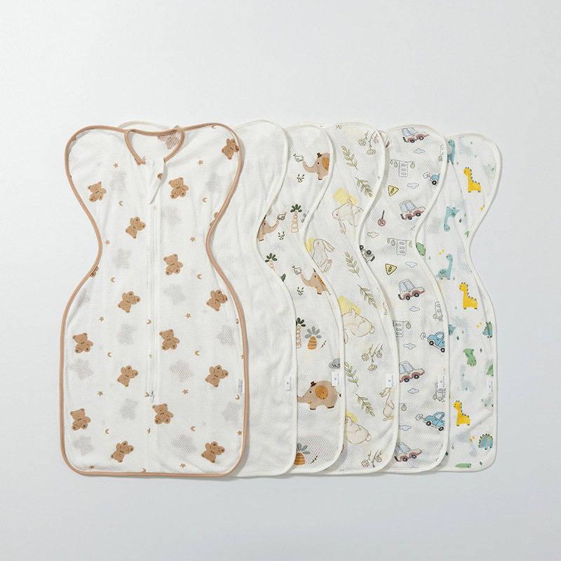 Kūdikio kokono tipo miego maišelis iš medvilnės, vidinis pamušalas iš grynos medvilnės, nailono užtrauktukas, tinkamas vasaros, pavasario ir rudens laikui, saugumo klasė A