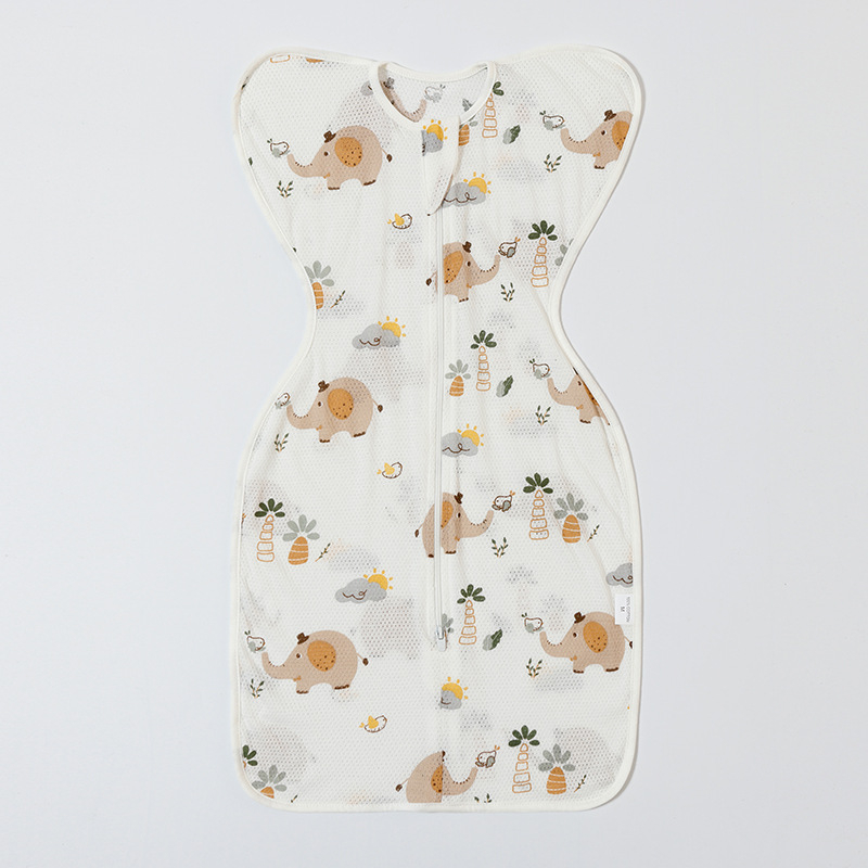 Kūdikio kokono tipo miego maišelis iš medvilnės, vidinis pamušalas iš grynos medvilnės, nailono užtrauktukas, tinkamas vasaros, pavasario ir rudens laikui, saugumo klasė A