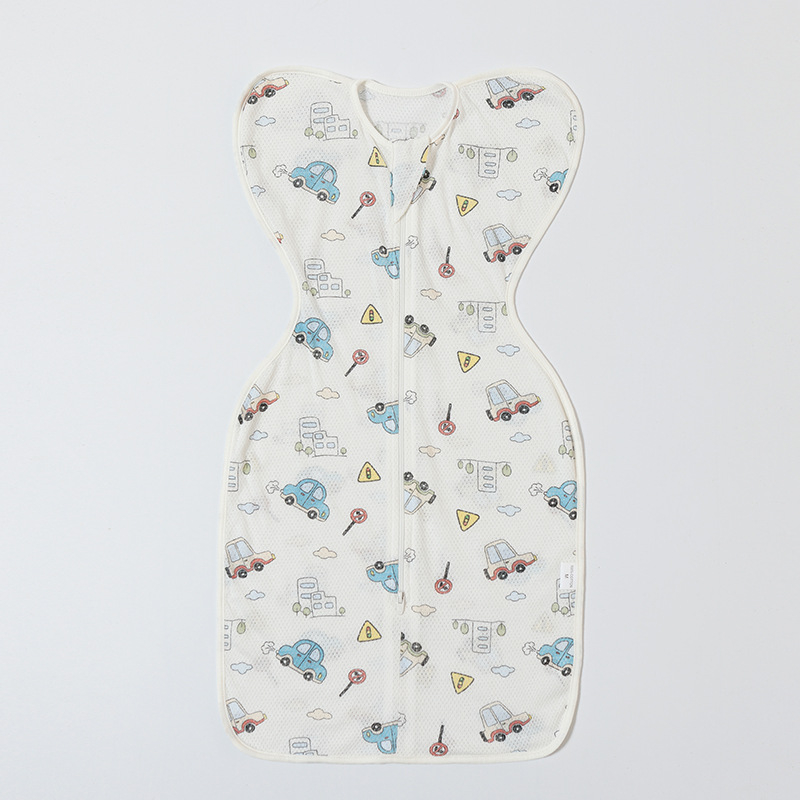 Kūdikio kokono tipo miego maišelis iš medvilnės, vidinis pamušalas iš grynos medvilnės, nailono užtrauktukas, tinkamas vasaros, pavasario ir rudens laikui, saugumo klasė A