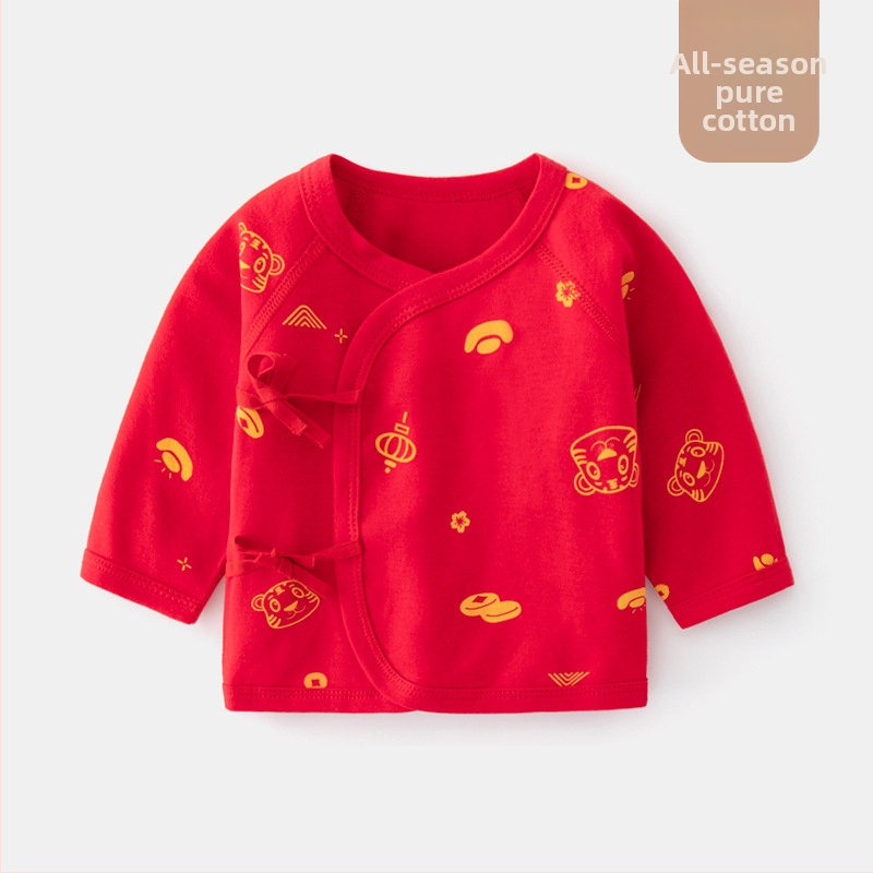 JOYNCLEON kūdikių marškinėliai su apvaliu kaklu, 100% medvilnė, be gobtuvo, tinkami kūdikiams (0–12 mėn), žiemos leidimas 2025