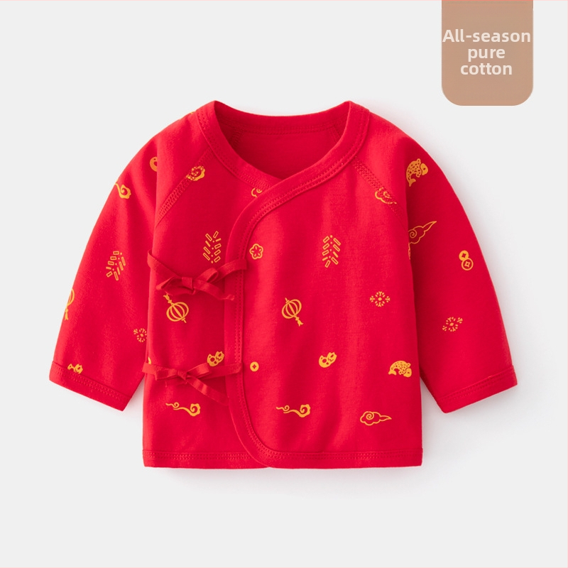 JOYNCLEON kūdikių marškinėliai su apvaliu kaklu, 100% medvilnė, be gobtuvo, tinkami kūdikiams (0–12 mėn), žiemos leidimas 2025