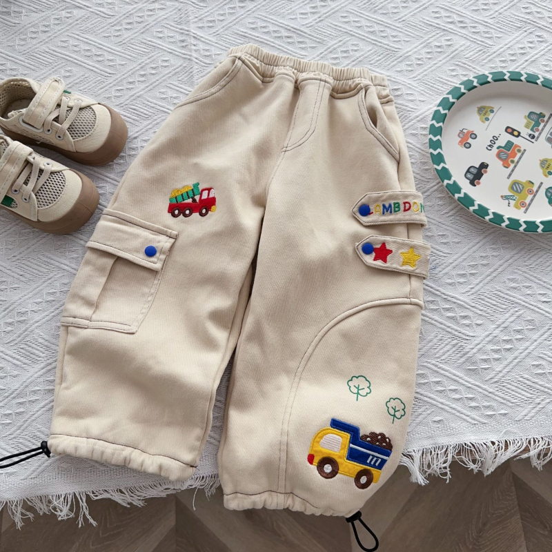 Dječje fleece hlače, casual stil, pamuk 100%, elastični pojas, dugačke hlače, za uzrast 3-8 godina