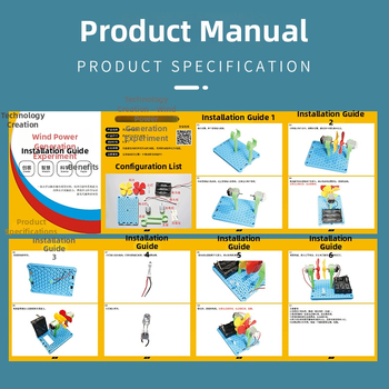 Vėjo turbina su šviesos įkrovimu – mokslo komplektas jaunimui, plastikinė konstrukcija, amžiaus riba 15–35, įtrauktas instrukcinis vaizdo įrašas, skatinamas protinis vystymasis