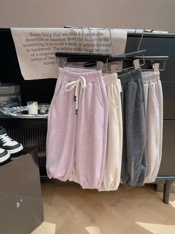 Dječje hlače, casual s manšetama, pletena tkanina, 95% pamuk; elastični pojas sa vezicom; za djecu 3–8 godina (100–140 cm)