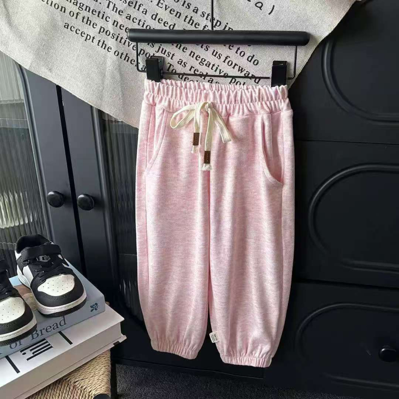 Dječje hlače, casual s manšetama, pletena tkanina, 95% pamuk; elastični pojas sa vezicom; za djecu 3–8 godina (100–140 cm)