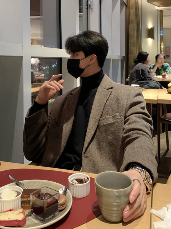 ASCLO Korea-stiilis villane bleiser, vaba lõige, ühetone muster, talveks