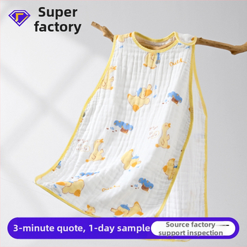 Kūdikio miego maišelis, liemenės stiliaus, 95% medvilnės užpildas, 80 cm ilgis, animacinis raštas