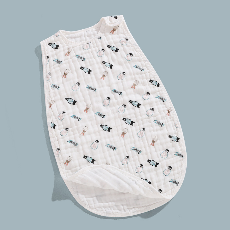 Kūdikio miego maišelis, liemenės stiliaus, 95% medvilnės užpildas, 80 cm ilgis, animacinis raštas