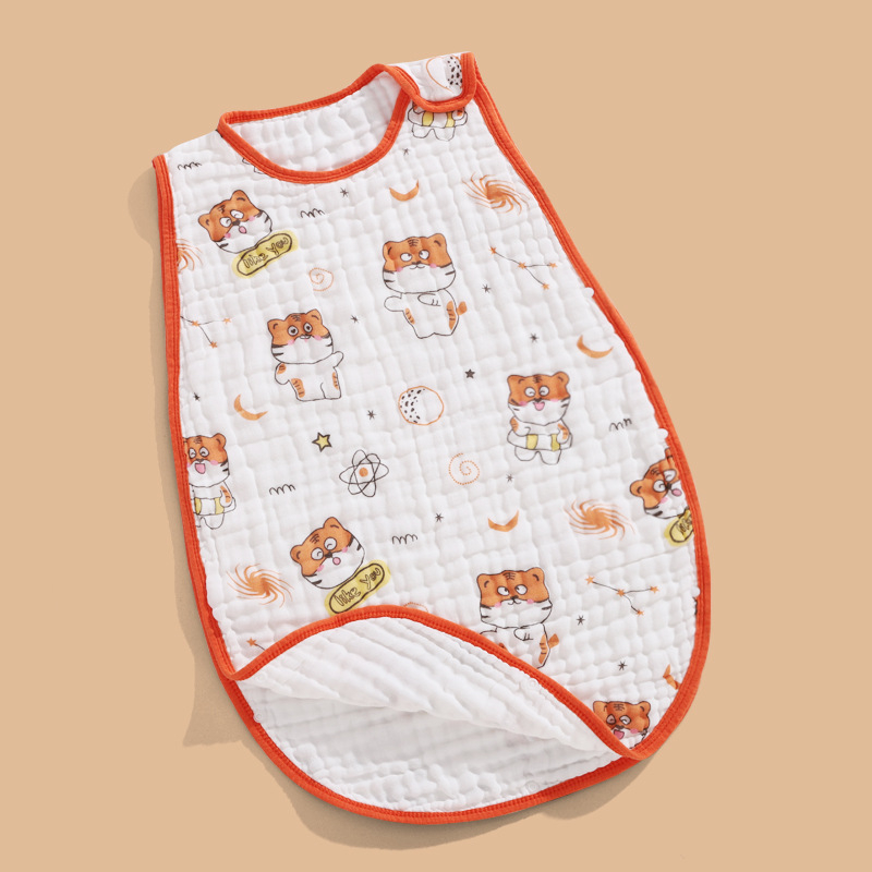 Kūdikio miego maišelis, liemenės stiliaus, 95% medvilnės užpildas, 80 cm ilgis, animacinis raštas