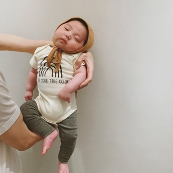 Dječje unisex duge hlače visokog struka s otvorenim preponom, korejski stil, 90% pamuk, proljeće-jesen