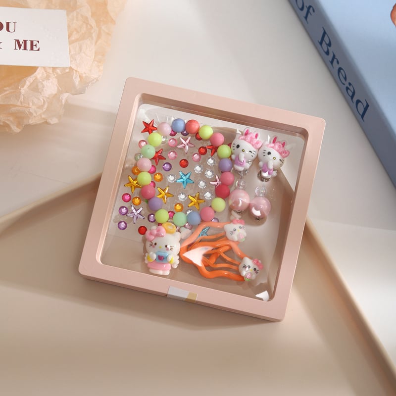 Kuromi Detský set náramkov s guličkami a klipsami – dizajn princeznej, ručne vyrobené, pôvod: Jinhua, kód mz2567