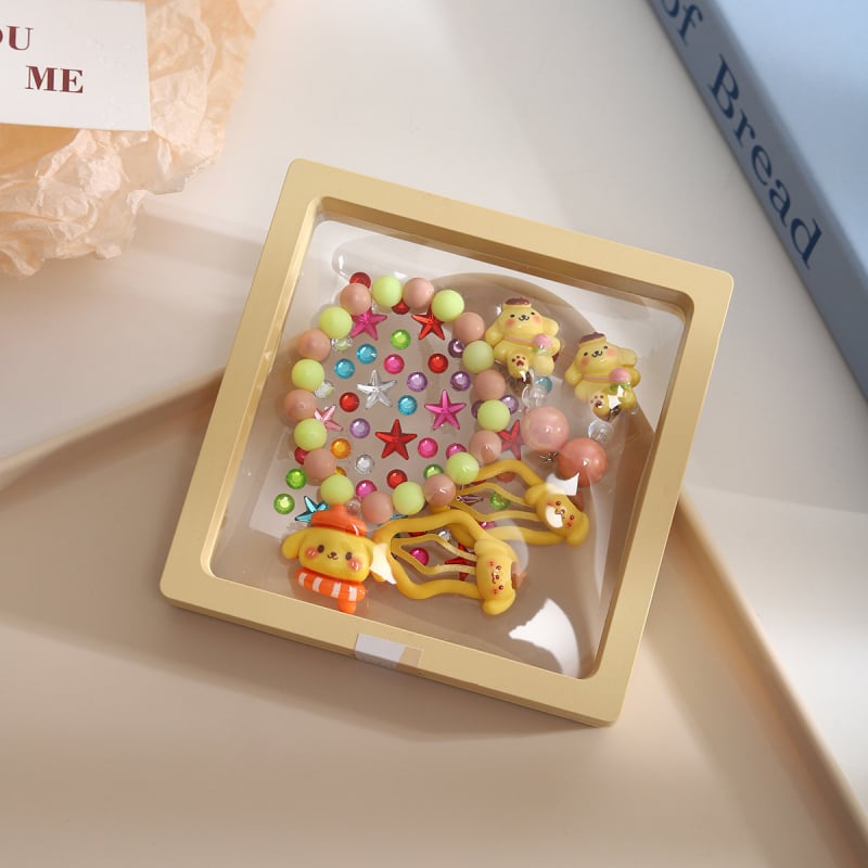 Kuromi Detský set náramkov s guličkami a klipsami – dizajn princeznej, ručne vyrobené, pôvod: Jinhua, kód mz2567