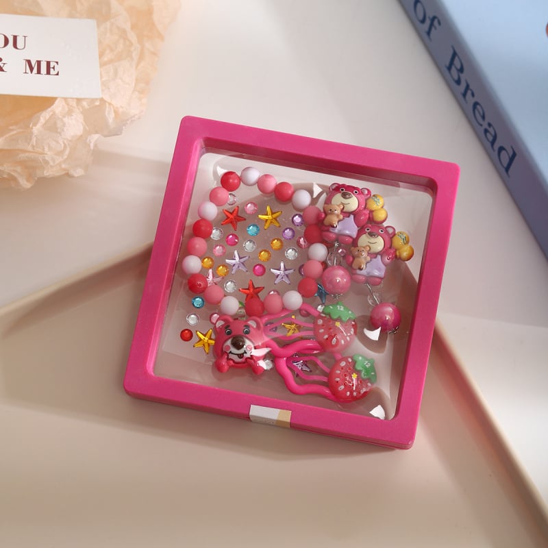 Kuromi Detský set náramkov s guličkami a klipsami – dizajn princeznej, ručne vyrobené, pôvod: Jinhua, kód mz2567